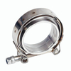 4" Inch Turbo Exhause Down Pipe Stainless Steel V-Band Clamp with Flange #304