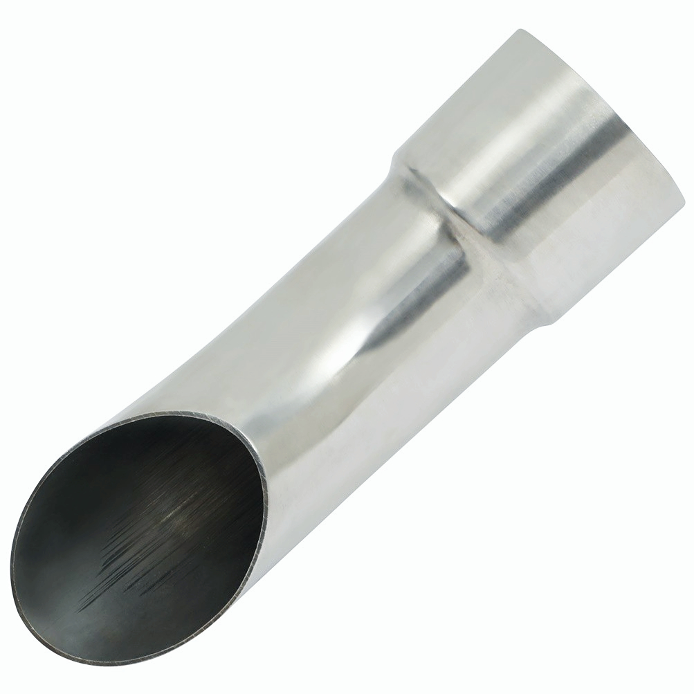 1 Piece Stainless 2.5" Turn Down Exhaust Tip 2 1/2" Inlet 2 3/4" Outlet 9" Long