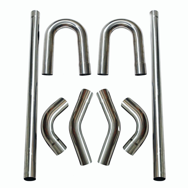 8PCS 3.0'' 304 Stainless Mandrel Bend Exhaust Straight & Bend Pipe DIY Kits